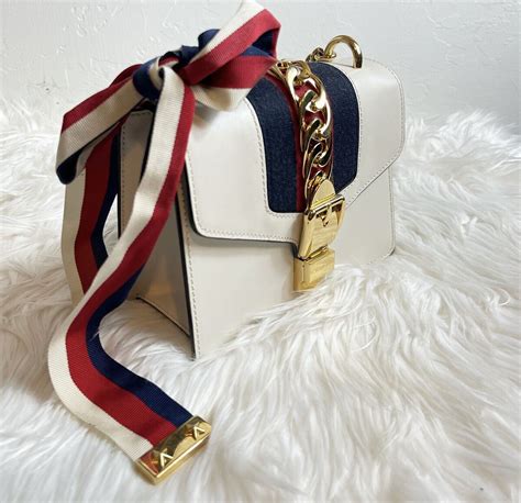 gucci sylvie mini white replica|Gucci mini sylvie chain.